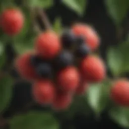 Close-up of a toxic berry cluster with distinctive features