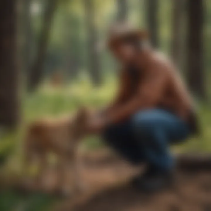 Community members participating in a conservation effort at the ranch