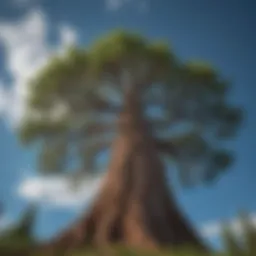 A majestic cedar tree towering against a clear blue sky