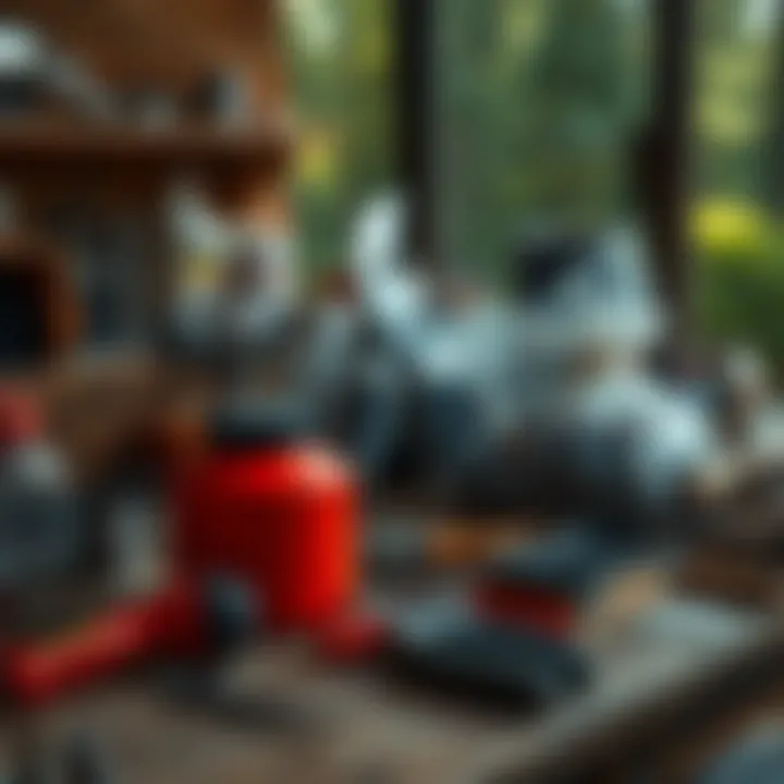 An array of dryer maintenance tools on a workbench