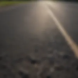 Close-up of asphalt pavement texture