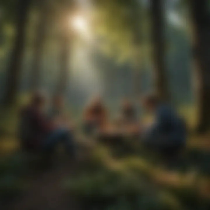 A group of individuals discussing their motivations for volunteering in a cozy setting.