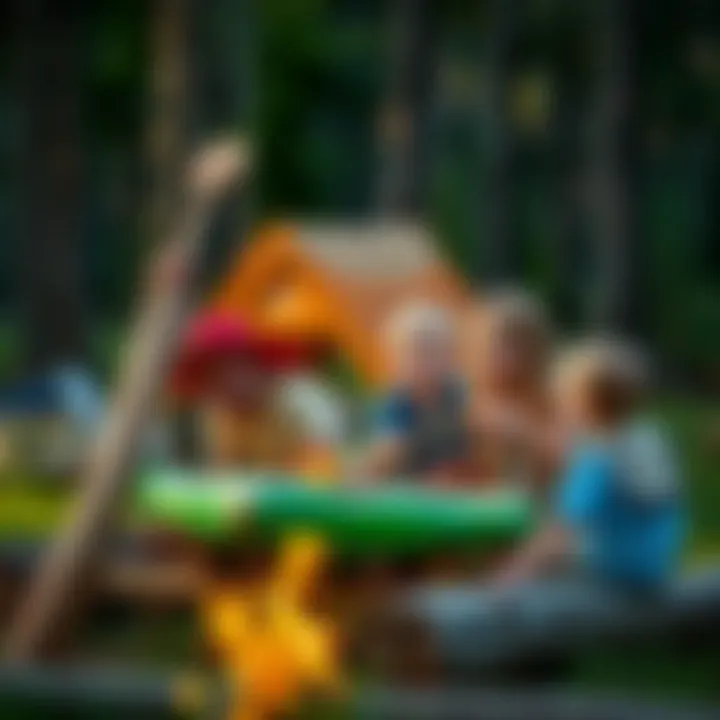 Family enjoying recreational activities at Berry Bend Campground