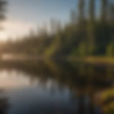 A serene view of Boundary Waters reflecting the sky