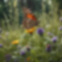 A vibrant butterfly resting delicately on a colorful flower in a meadow.