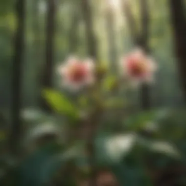 Calycanthus floridus in a natural woodland setting