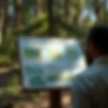 An informative sign detailing conservation efforts and ecological significance at Camp Creek State Park.