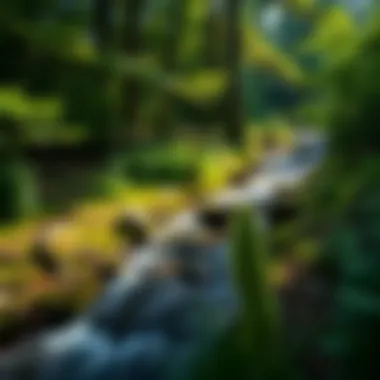 A tranquil stream flowing through a verdant area of Camp Creek State Park, illustrating its ecological health.