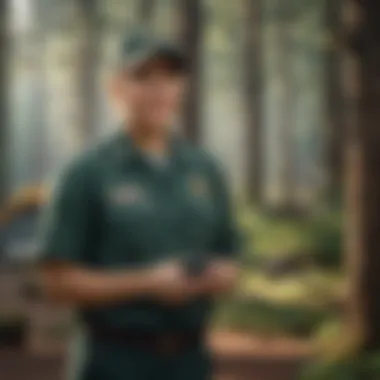 Camp Host Involved in Park Management Activities Camp host engaging in park management activities