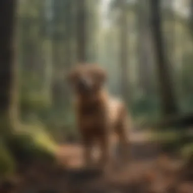 Exploring Nature with Your Dog A serene forest landscape with a dog enjoying the outdoors