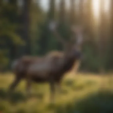 Caribou in a Lush Meadow Caribou grazing in a lush meadow within the reserve