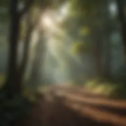 A lush forest showcasing healthy tree canopies before shearing.