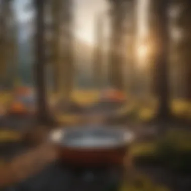 Group of campers enjoying a sunset at Mt. Shasta