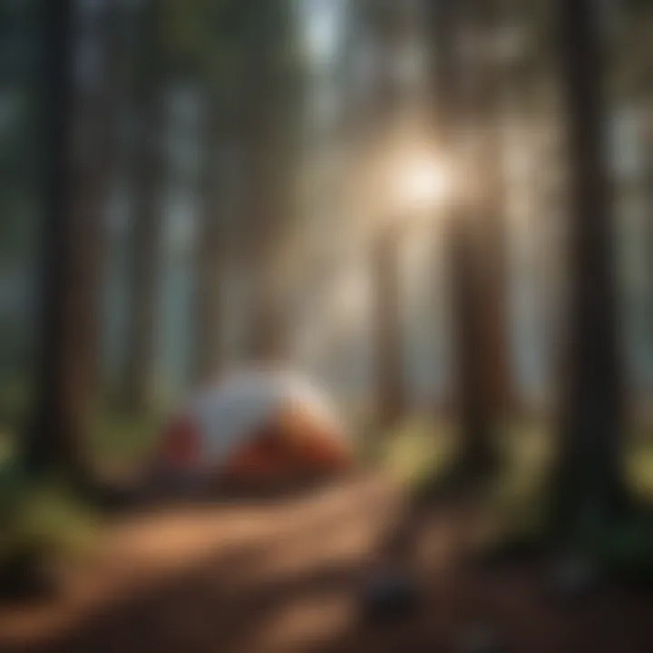 Campsite nestled in the forest near Mt. Shasta