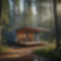 Detailed blueprint of a bathouse design