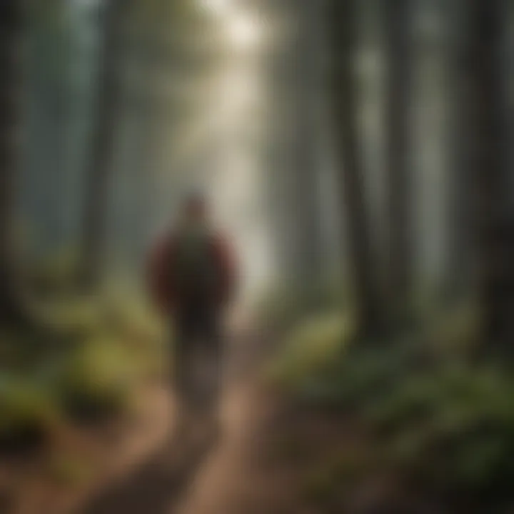 Person walking on a forest trail