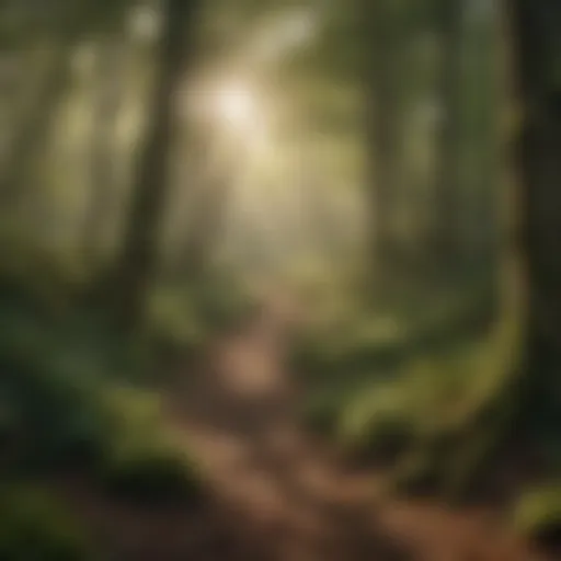 A serene woodland landscape showcasing rich biodiversity.