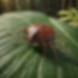 Illustration of a tick on a leaf