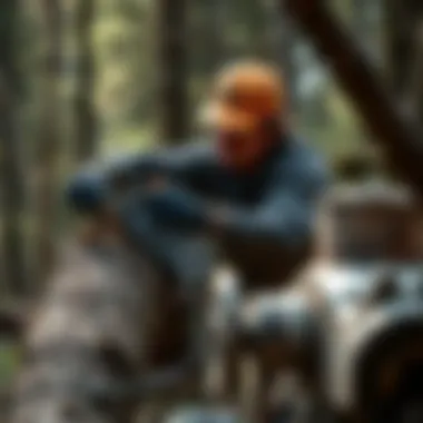 Safety precautions during tree branch cutting