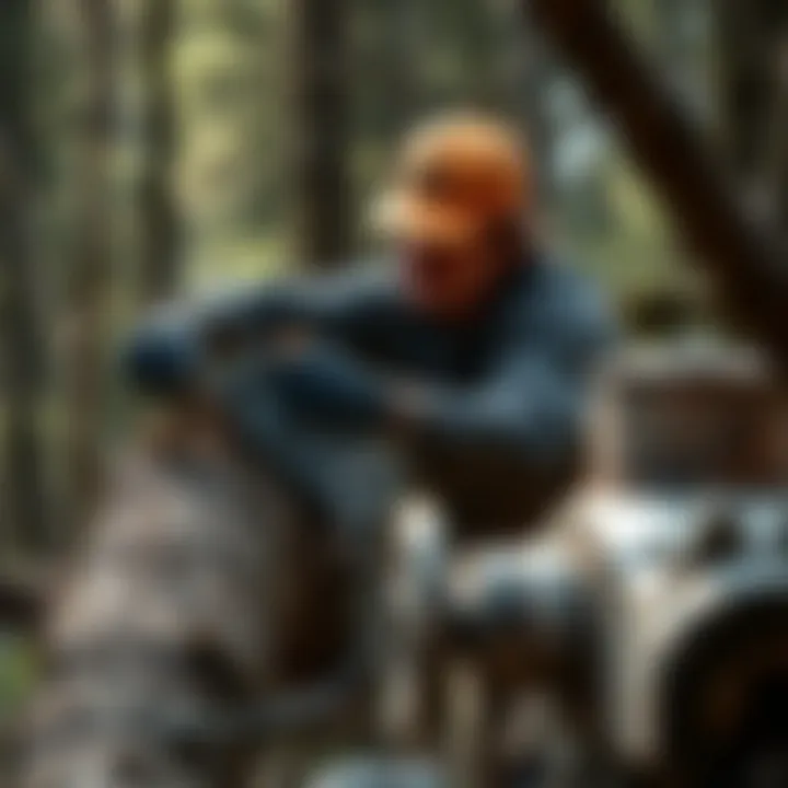 Safety precautions during tree branch cutting