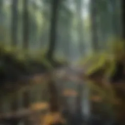 Impact of acid rain on forest foliage