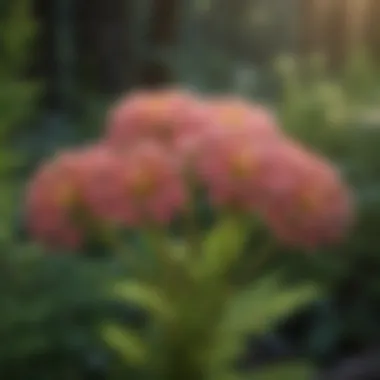 The vibrant flowers of Achillea in a natural setting