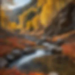 Scenic view of American Fork Canyon during autumn