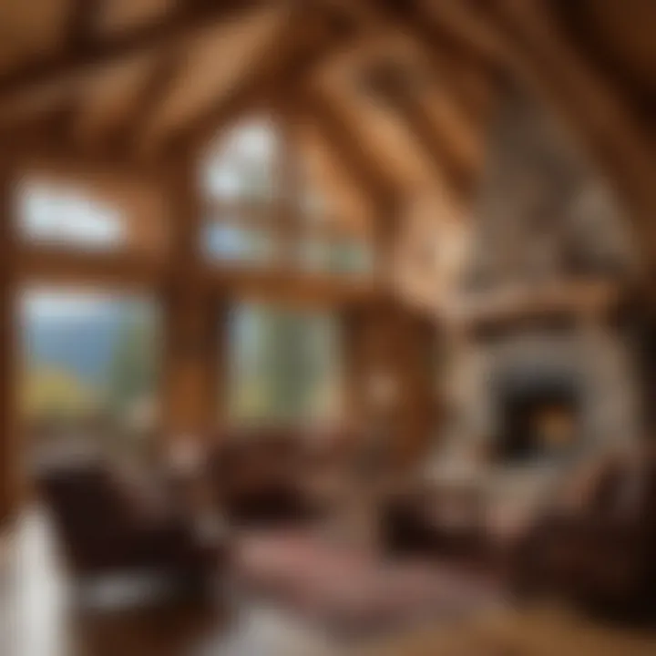 Stunning log home nestled in the Colorado mountains showcasing natural materials