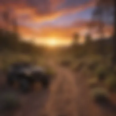 Sunset Over UTV Trail Beautiful sunset over Arizona UTV trail