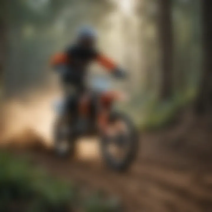 A dirt bike rider showcasing skill in a Miami dirt bike park.