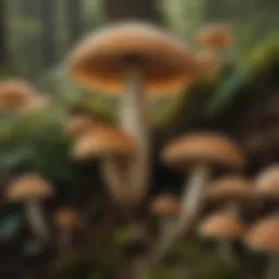 A close-up of various mushroom species known for health benefits