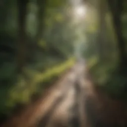 Scenic view of a winding bicycle trail through lush greenery in Asheville