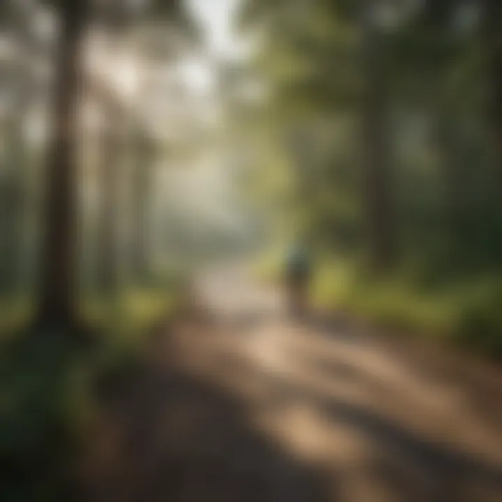 Biker enjoying a scenic view while cycling through Sam Houston National Forest.