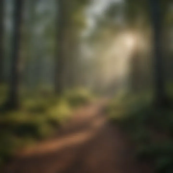 A serene view of the forest landscape near Browns Campsite