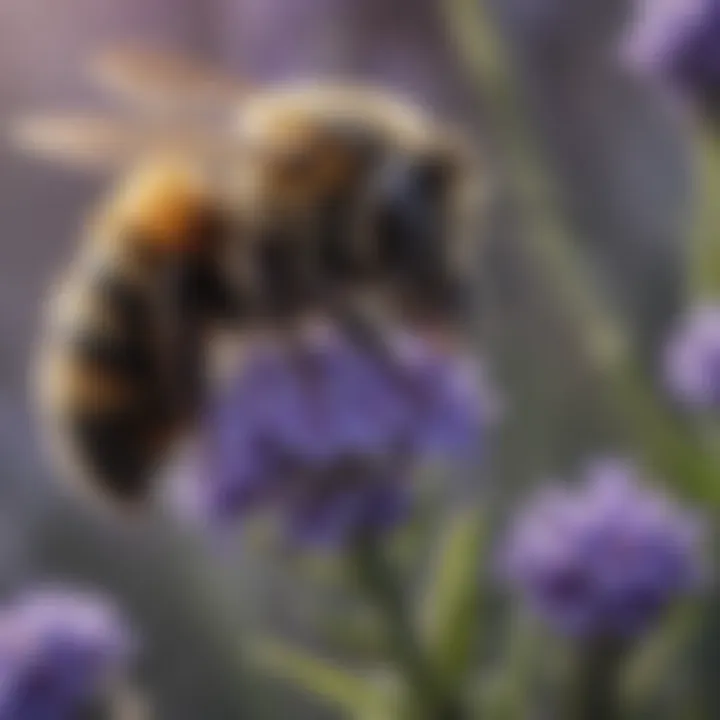 Close-up of a bumblebee on a lavender plant