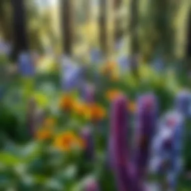 Diverse Bee-Friendly Plants Diverse California landscape featuring various bee-friendly plants