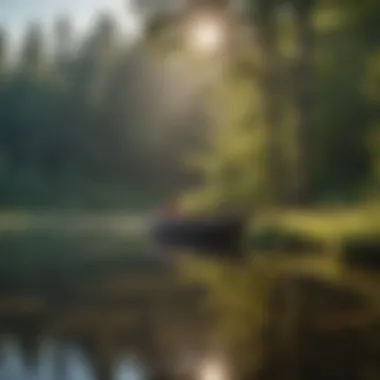 Serenity by the Lakeside A serene lakeside campground surrounded by lush greenery