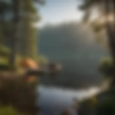 Tranquil Lake Campsite Serene campsite nestled by a tranquil lake