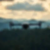 Advanced Unmanned Aircraft in Action Advanced unmanned aircraft in a vast landscape