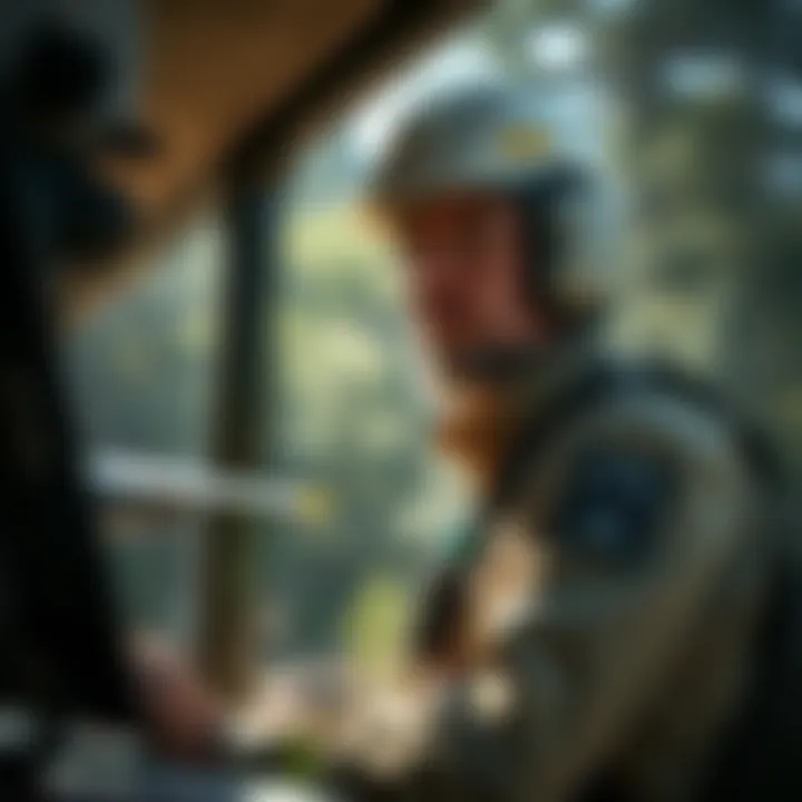 UAS Pilot Managing Drone Operations UAS pilot overseeing drone operations