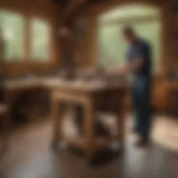 Craftsmanship in woodworking showcasing a completed project