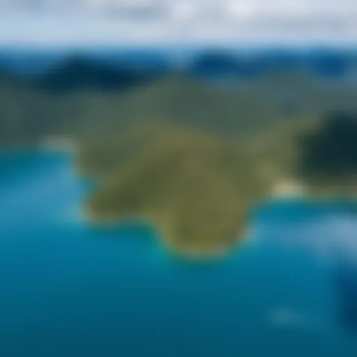 Aerial View of Lake Crescent Aerial view of Lake Crescent showcasing the vibrant blue waters surrounded by lush forests