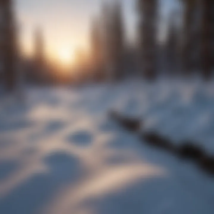 Breathtaking panorama of Eagle River's snowy terrain at sunset