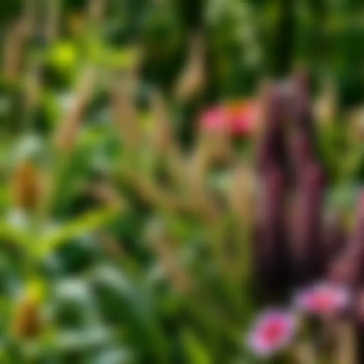 A lush garden showcasing various seed-bearing plants