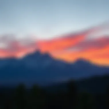 Breathtaking Sunset over the Grand Teton Landscape Stunning sunset over the Grand Teton landscape