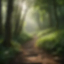 Scenic view of a lush green hiking trail in Fort Smith