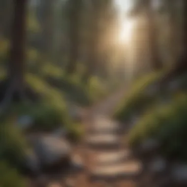 Challenging Hiking Path A challenging hiking path winding through rocky terrain, ideal for experienced hikers seeking adventure.