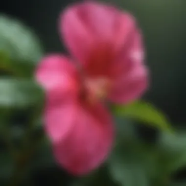 Close-up of a single Impatiens flower highlighting its intricate details