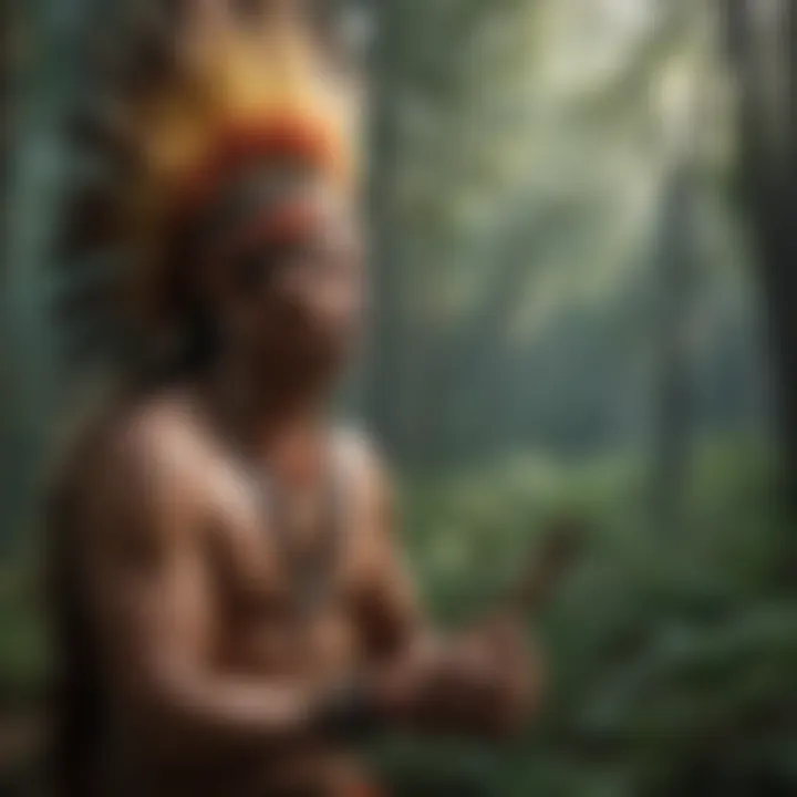 A vibrant representation of indigenous ceremonial practices