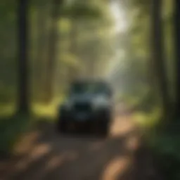 Scenic view of Jeep trails winding through lush greenery in Mark Twain National Forest